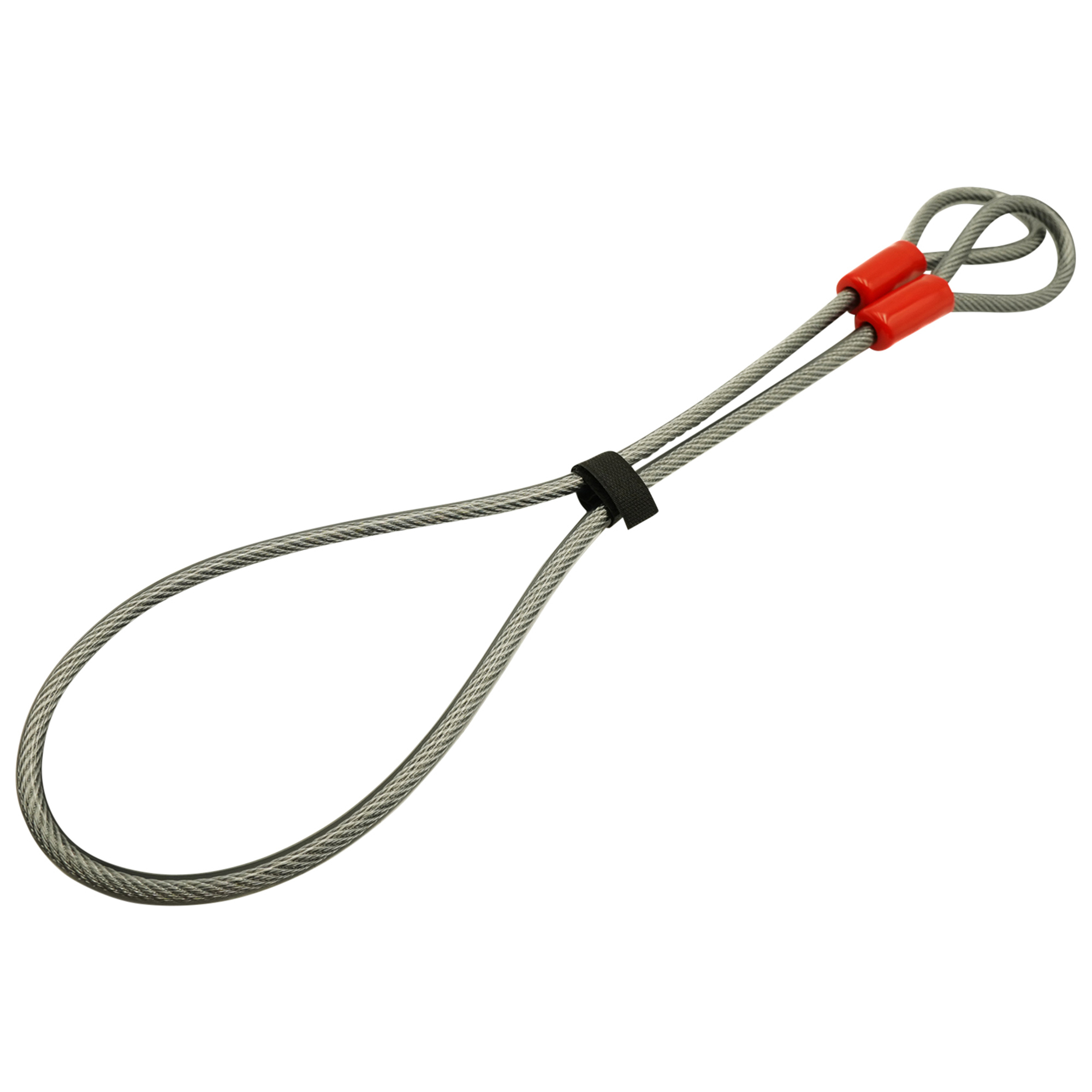 DoubleLock USA Fox Jr Steel Cable — Braided Steel, Red End Caps, Clear Vinyl Coating, Model# 220-400A